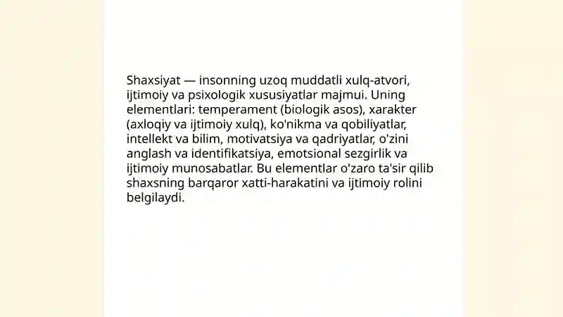 Shaxsiyat va uning elementlari 3