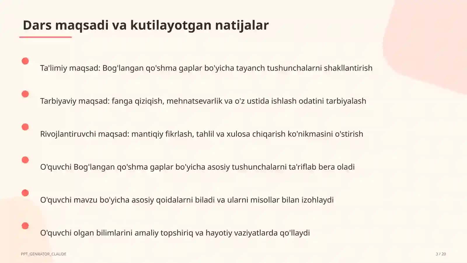 Bog'langan qo'shma gaplar (9-sinf) 3