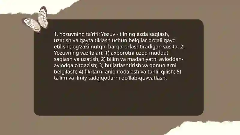 Yozuv va uning korinishlari 3