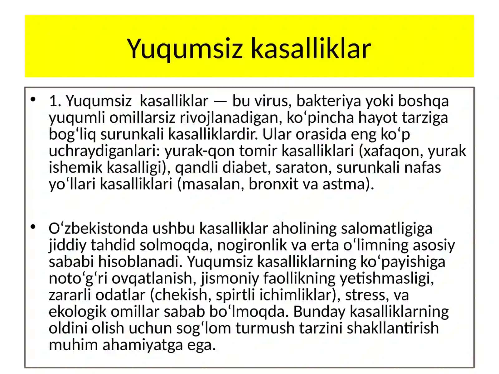 O’zbekiston aholisida ko’puchroviy yuqumli kasalliklar. Xafaqon kasalligi 3