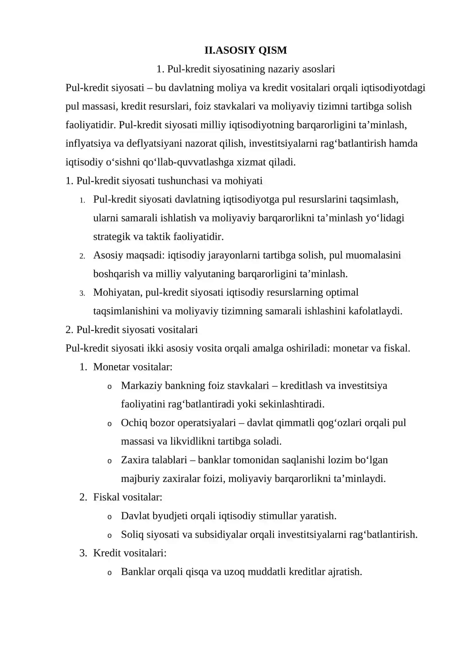 PUL-KREDIT SIYOSATINING STRATEGIK VA TAKTIK MAQSADLARI 3