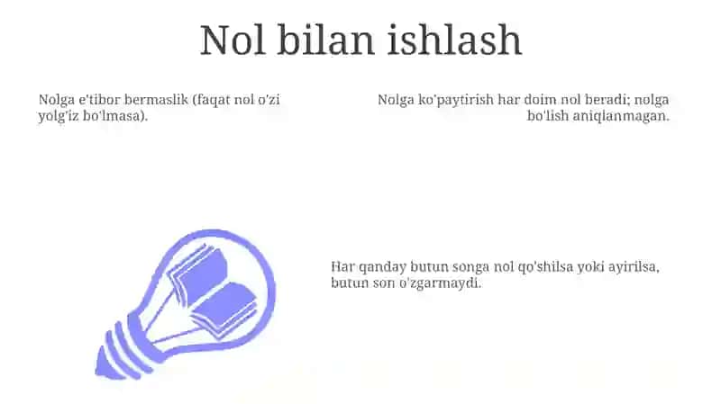 Nomanfiy butun sonlar ustida arifmetik amallar bajarishning ogʻzaki usullari 3