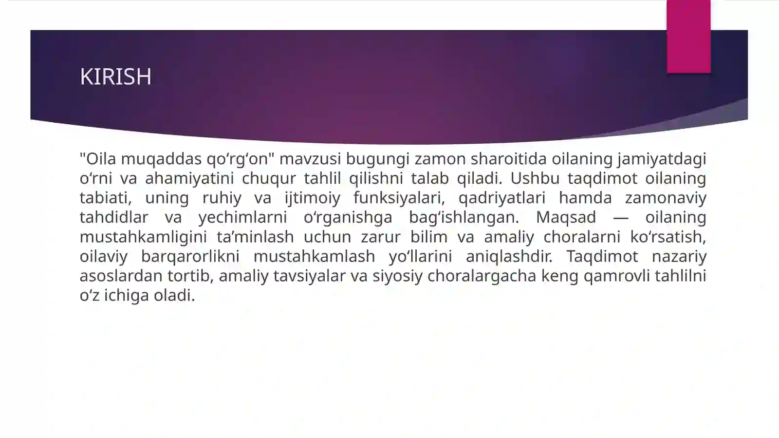 Oila muqaddas qoʻrgʻon 3