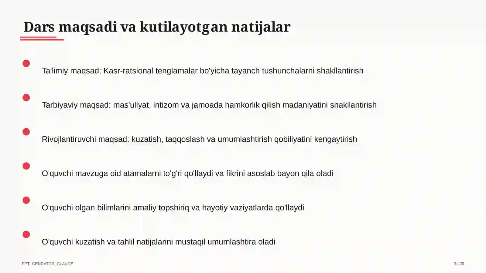 Kasr-ratsional tenglamalar (8-sinf) 3