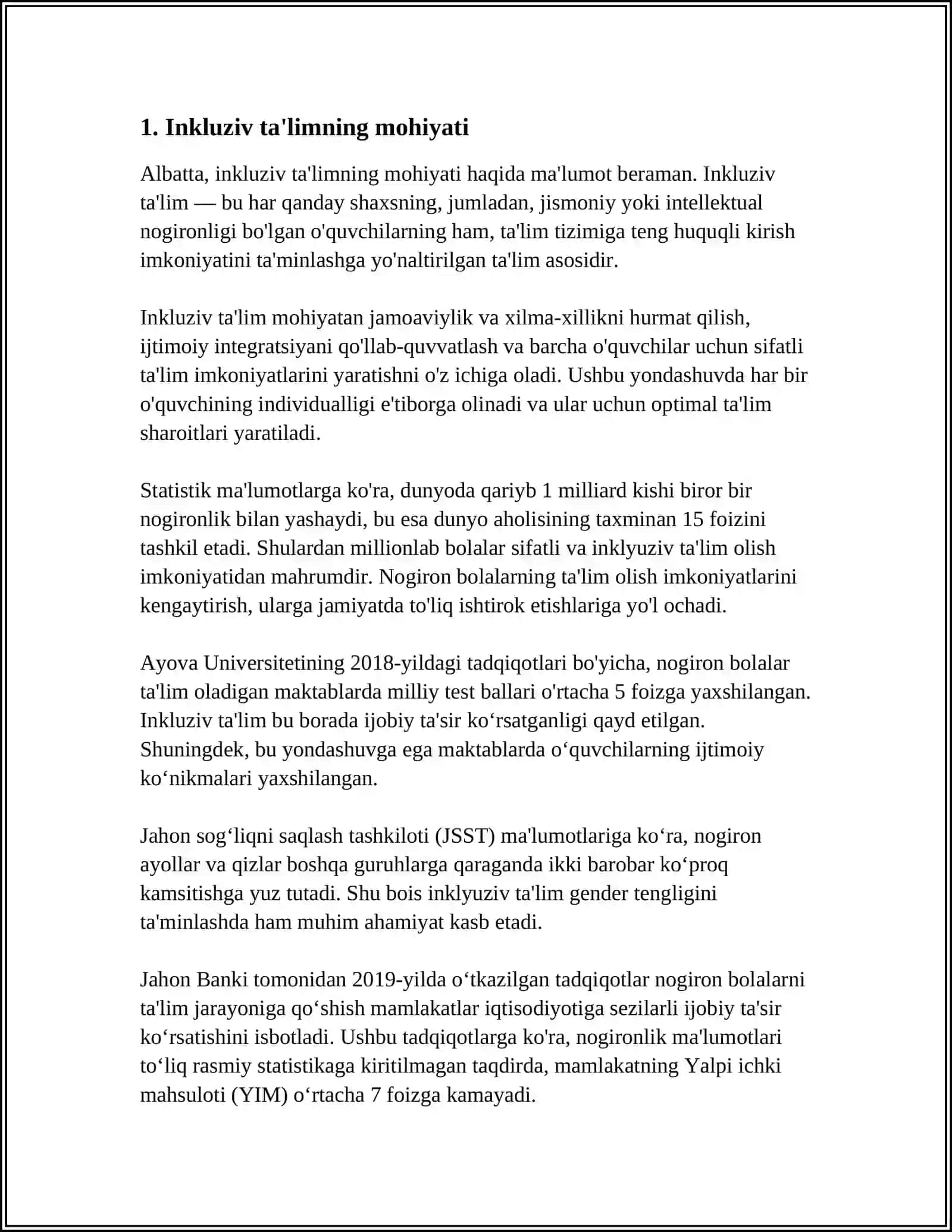 INKLYUZIV TAʼLIM KURSINING PREDMETI OBYEKTI TAMOYILLARI MAQSAD VA VAZIFALARI 3