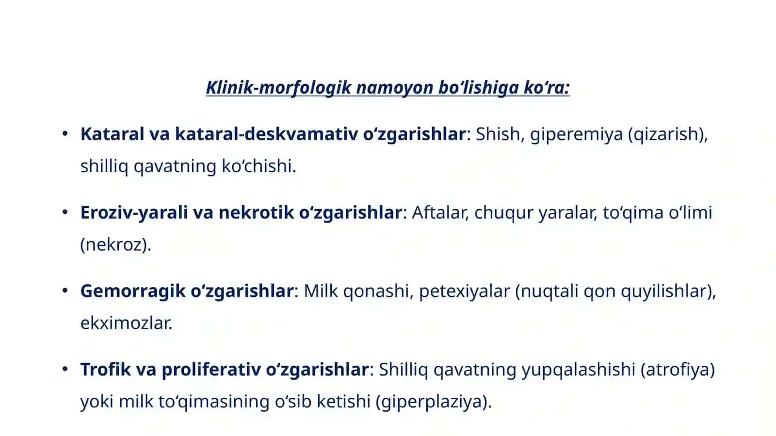 BOLALARDA OG‘IZ BO‘SHLIG‘I SHILLIQ QAVATINING ORGANIZM A’ZOLARI VA SISTEMALARI KASALLIKLARIDAGI (GIPOVITAMINOZ, ENDOKRIN SISTEMASI, HAZM SISTEMASI, AYIRUV SISTEMASI VA B.) O‘ZGARISHLAR, KLINIK BELGILARI, TASHXISI, DAVOSI 3