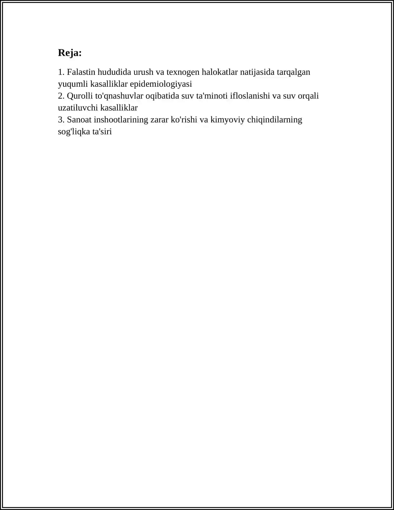 FALASTIN DAVLATIDAGI KASALLIK UNDAGI TEXNOGEN HALOKATLAR FALOKATLAR HAQIDA 3