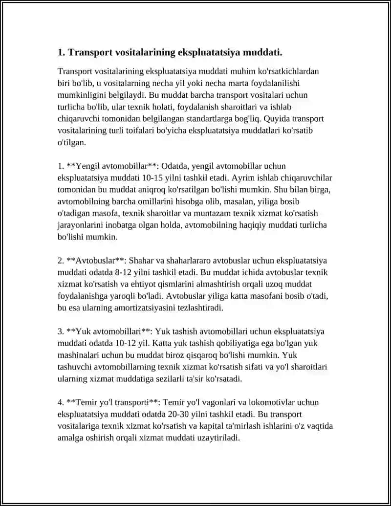 Transport Vositasi Ishonchligiga Ta'sir Etuvchi Ekspluatatsion Omillar 3