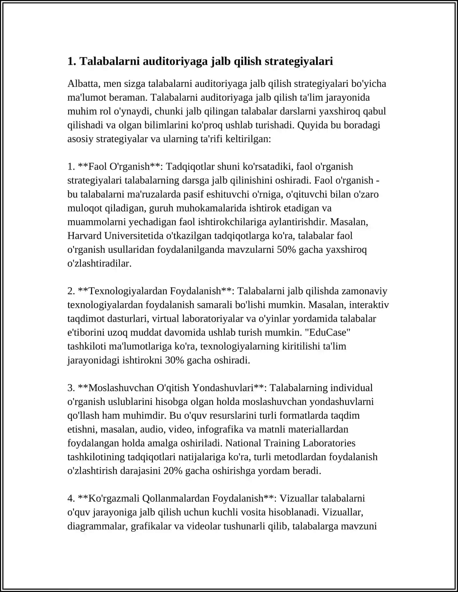 TALABARNING AUDITORIYA VA AUDITORIYADAN TASHQARI FAOLIYATINI TASHKIL QILISH 3