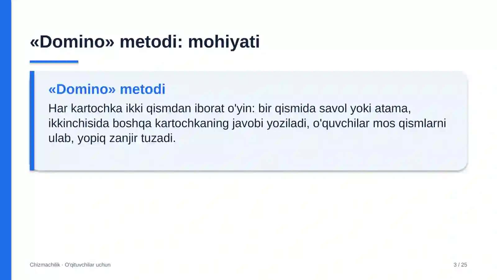 chizmachilik darslarida domino metodidan foydalanish 9052 3