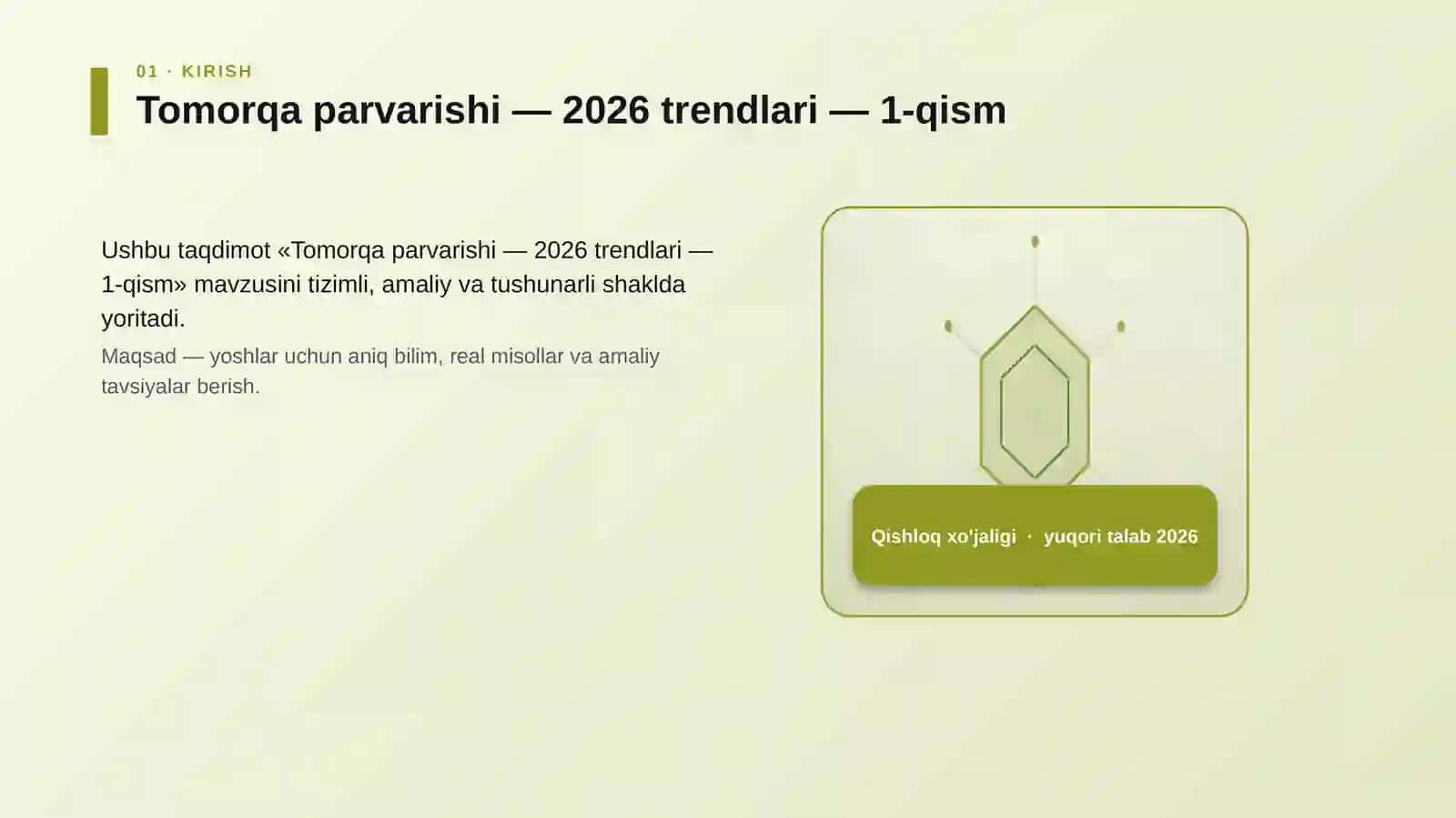 Tomorqa parvarishi — 2026 trendlari — 1-qism 3