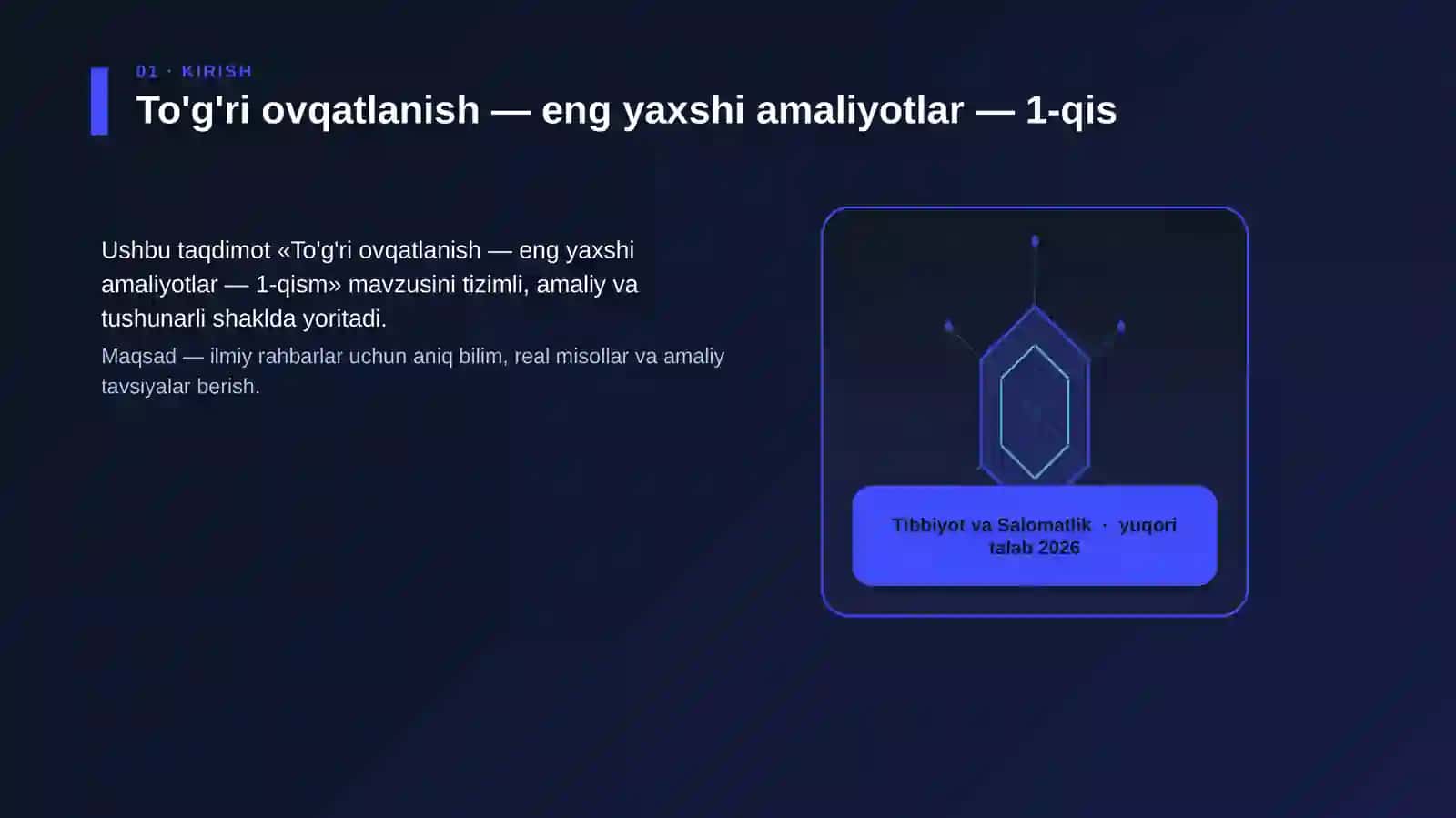To'g'ri ovqatlanish — eng yaxshi amaliyotlar — 1-qism 3
