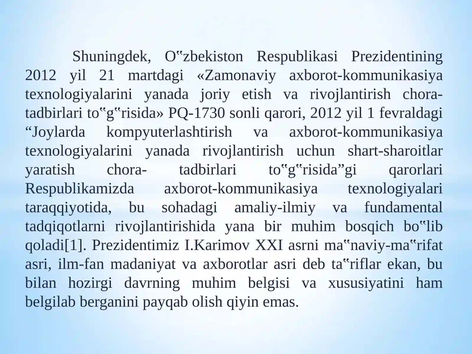 Ta’limning globallashtirilishi so'roiti va texnologiyalardanfoydalanish 3