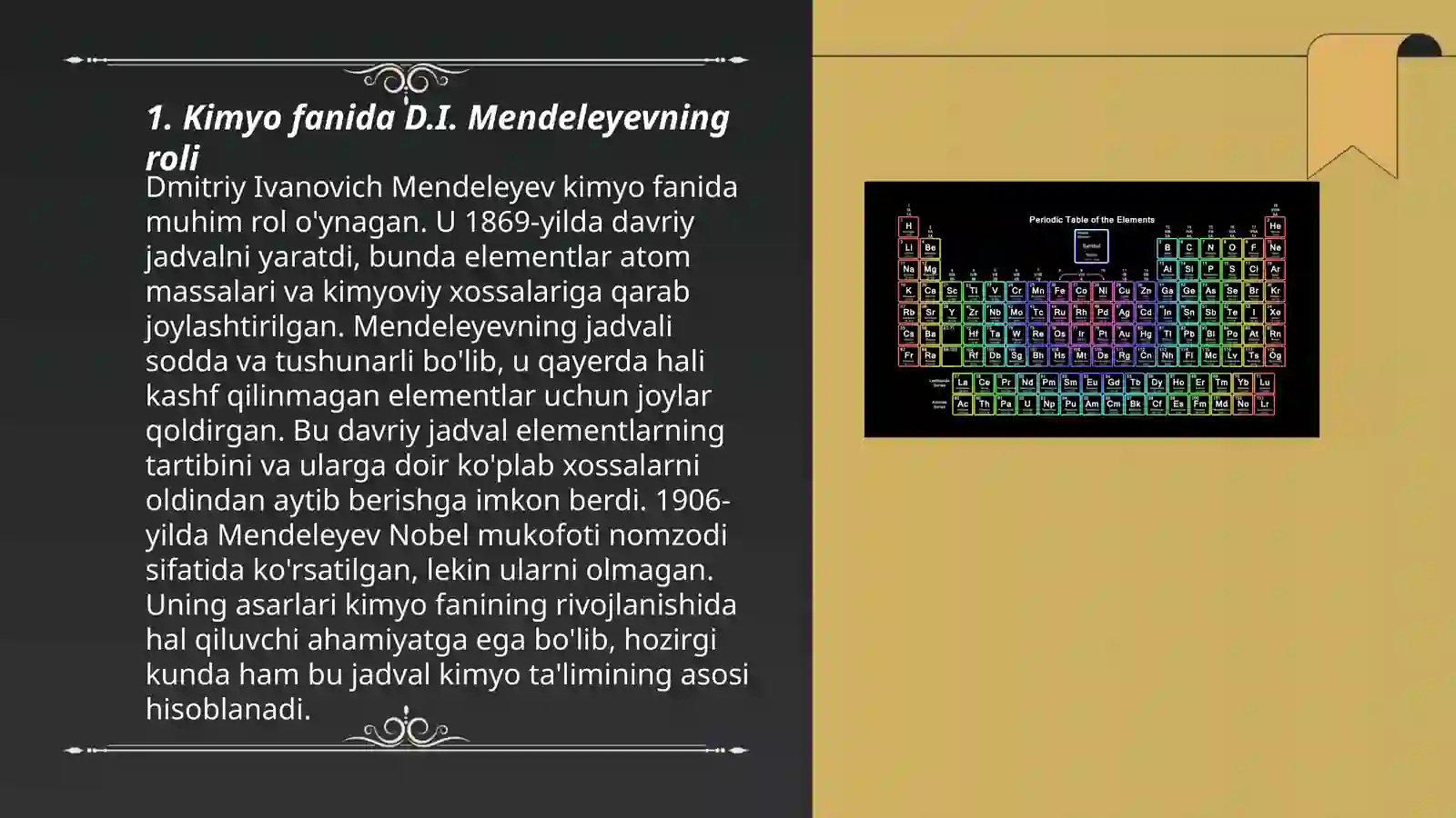 Kimyo kursida D.I.Mendeleyevning davriy qonuni va davriy sistemasini óqitish metodikasi 3