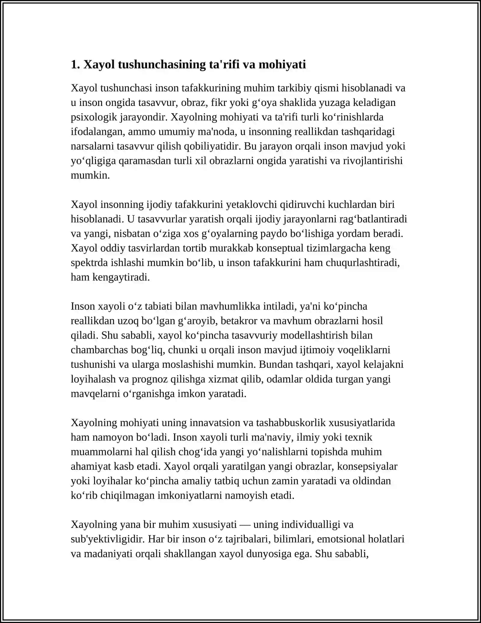 XAYOL TUSHUNCHASI VA UNING FUNKSIYALARI 3