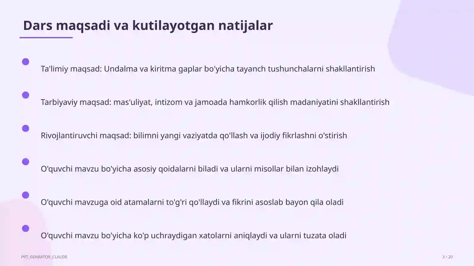 Undalma va kiritma gaplar (8-sinf) 3