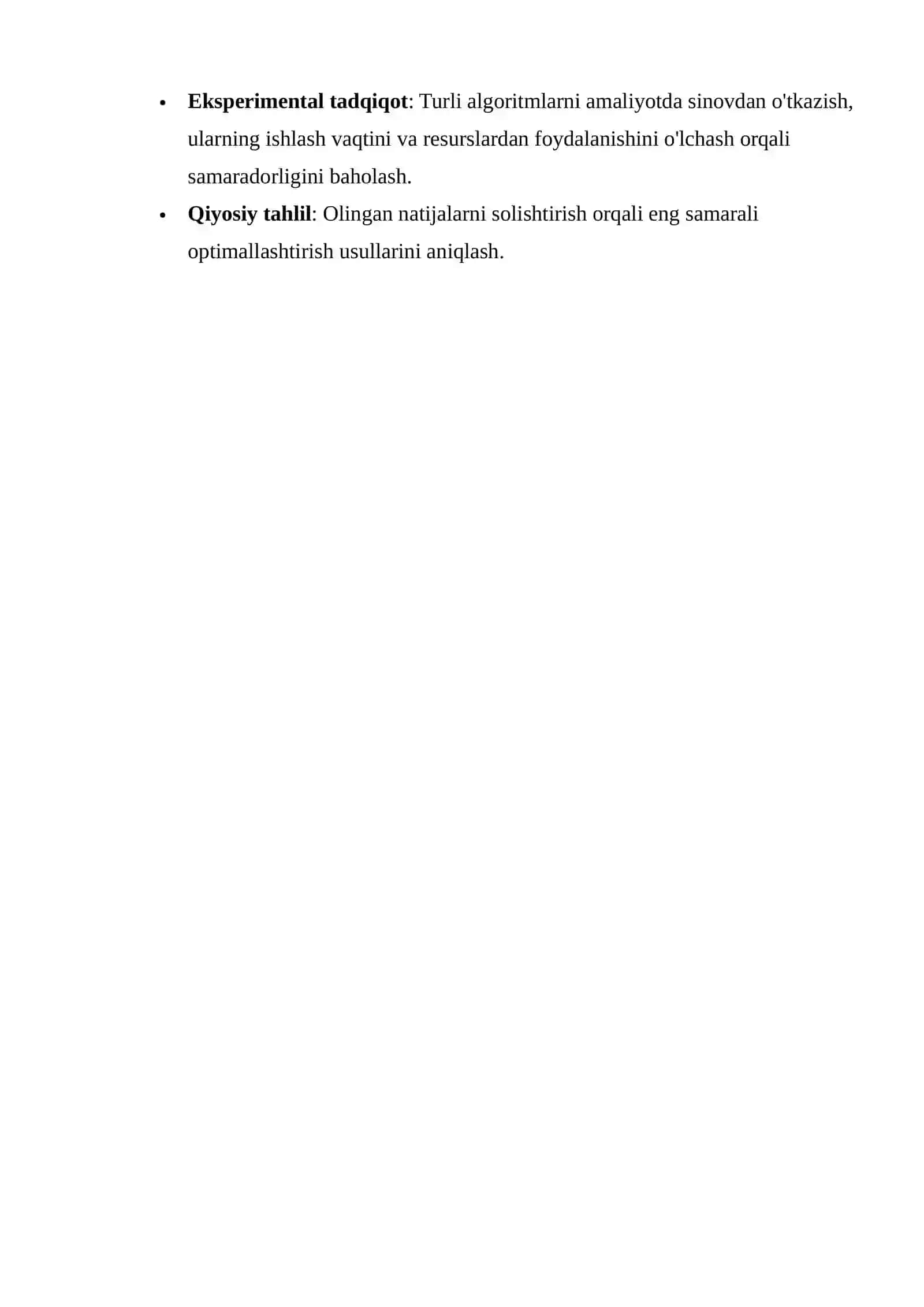 Algoritmlarni optimallashtirish va samaradorlik tahlili 3