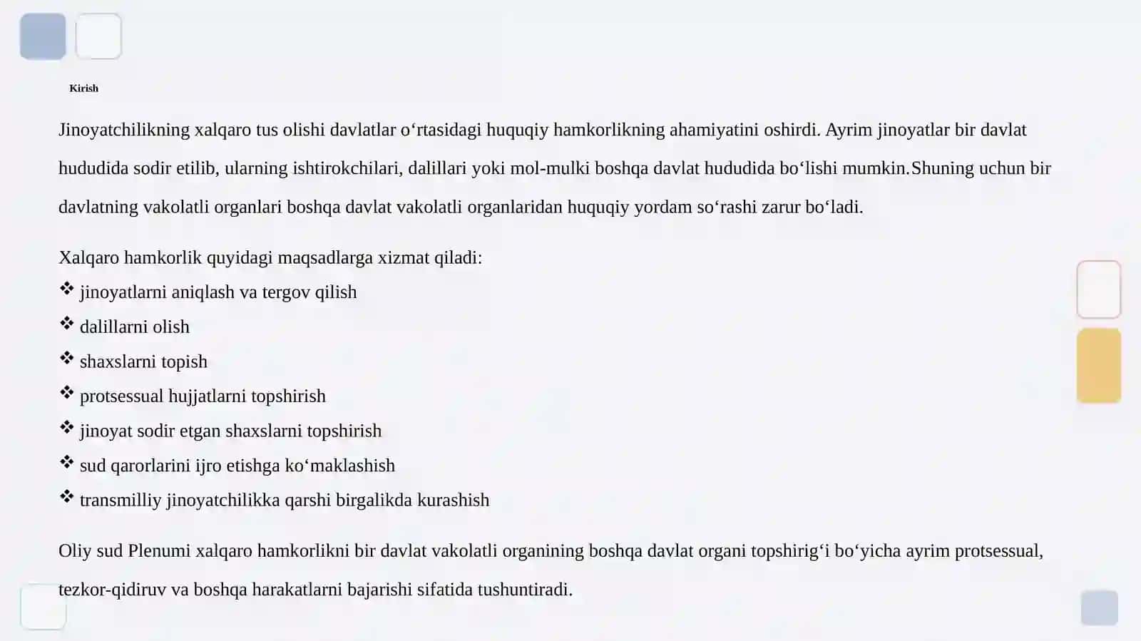 JINOIY SUD ISHLARINI YURITISH SOHASIDAGI XALQARO HAMKORLIK 3