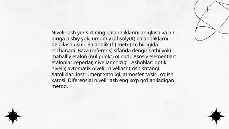 Nivelirlash va ularning turlari 3