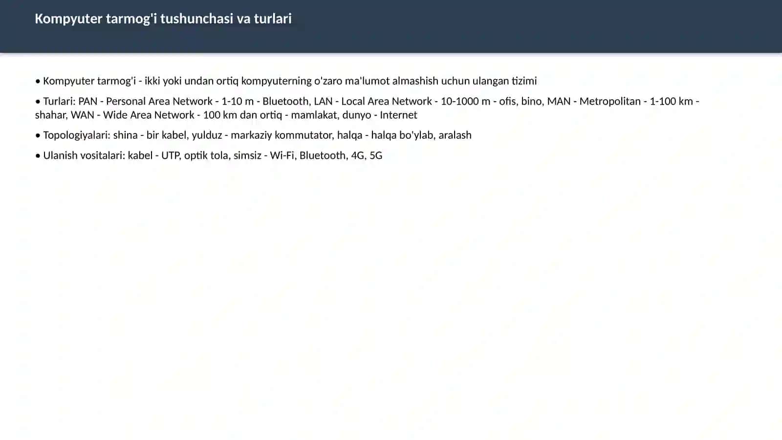Kompyuter tarmoqlari, Internet va elektron pochta texnologiyalari pptx 3