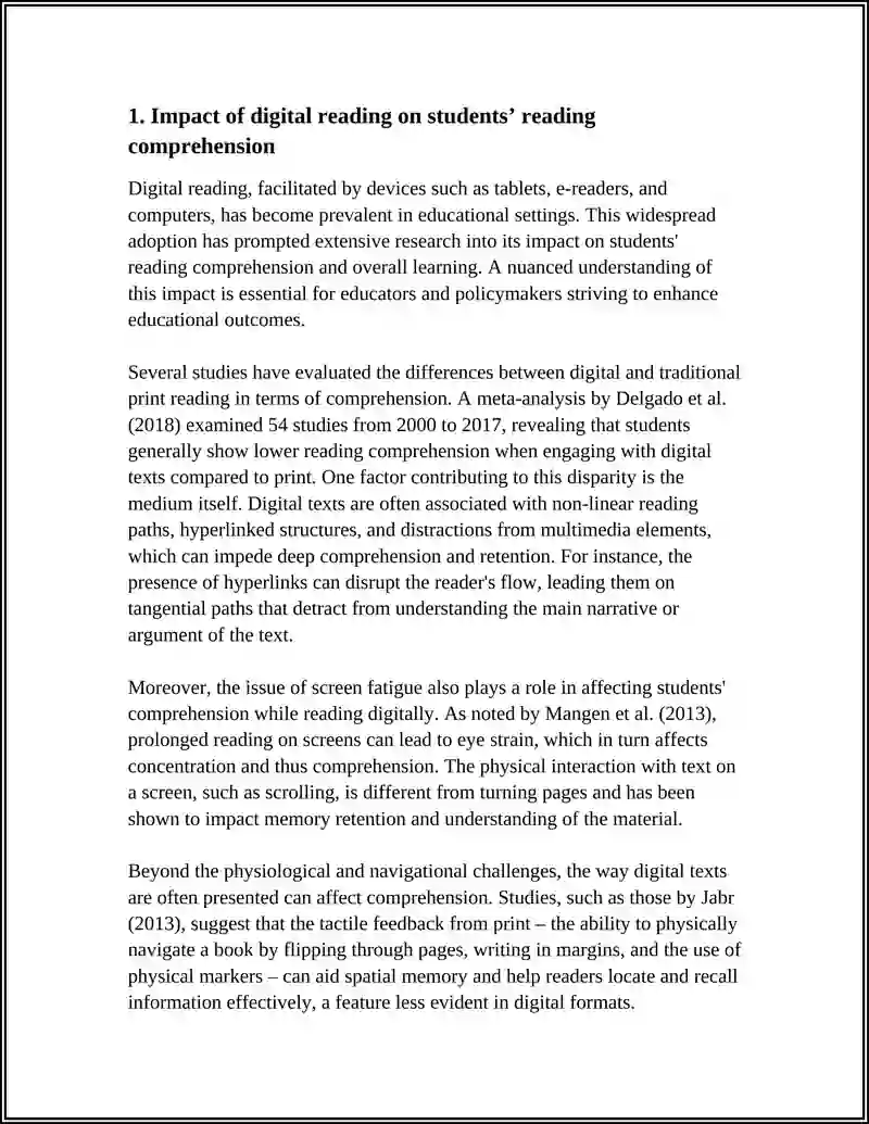 Impact of Digital Reading on Students’ Learning 3