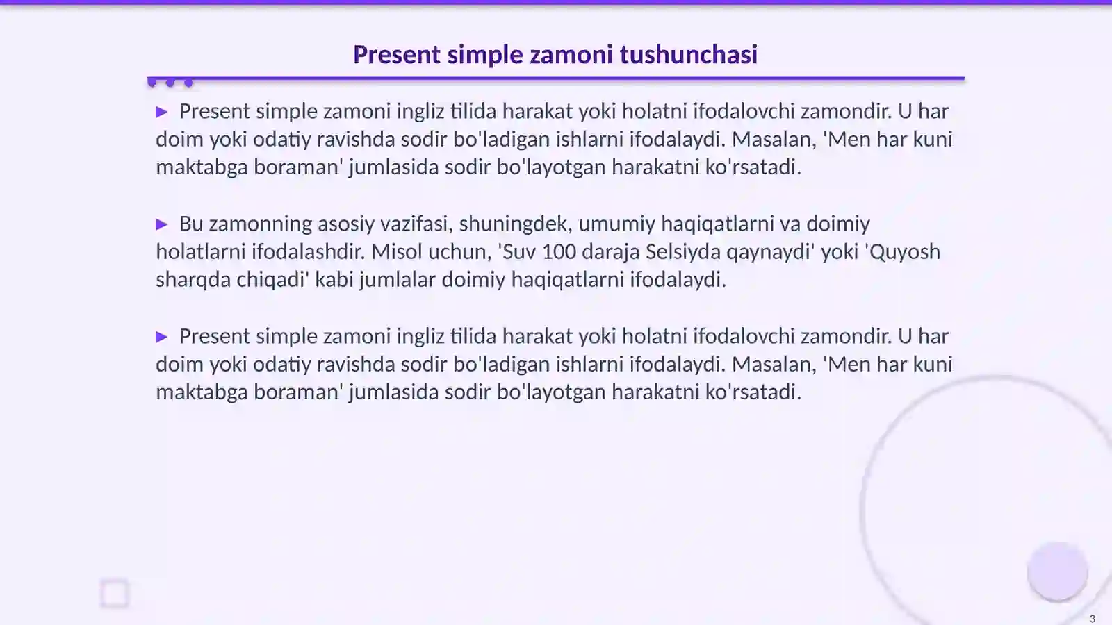 Present simple 3