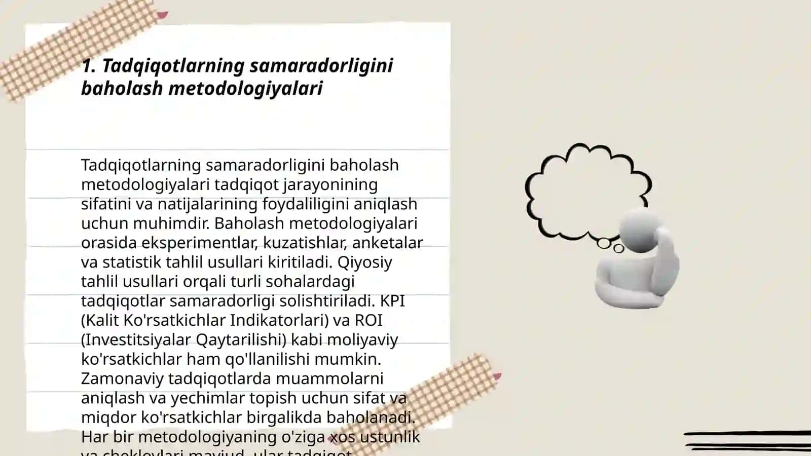 Tadqiqotlarning samaradorligini baholash metodologiyalari 3
