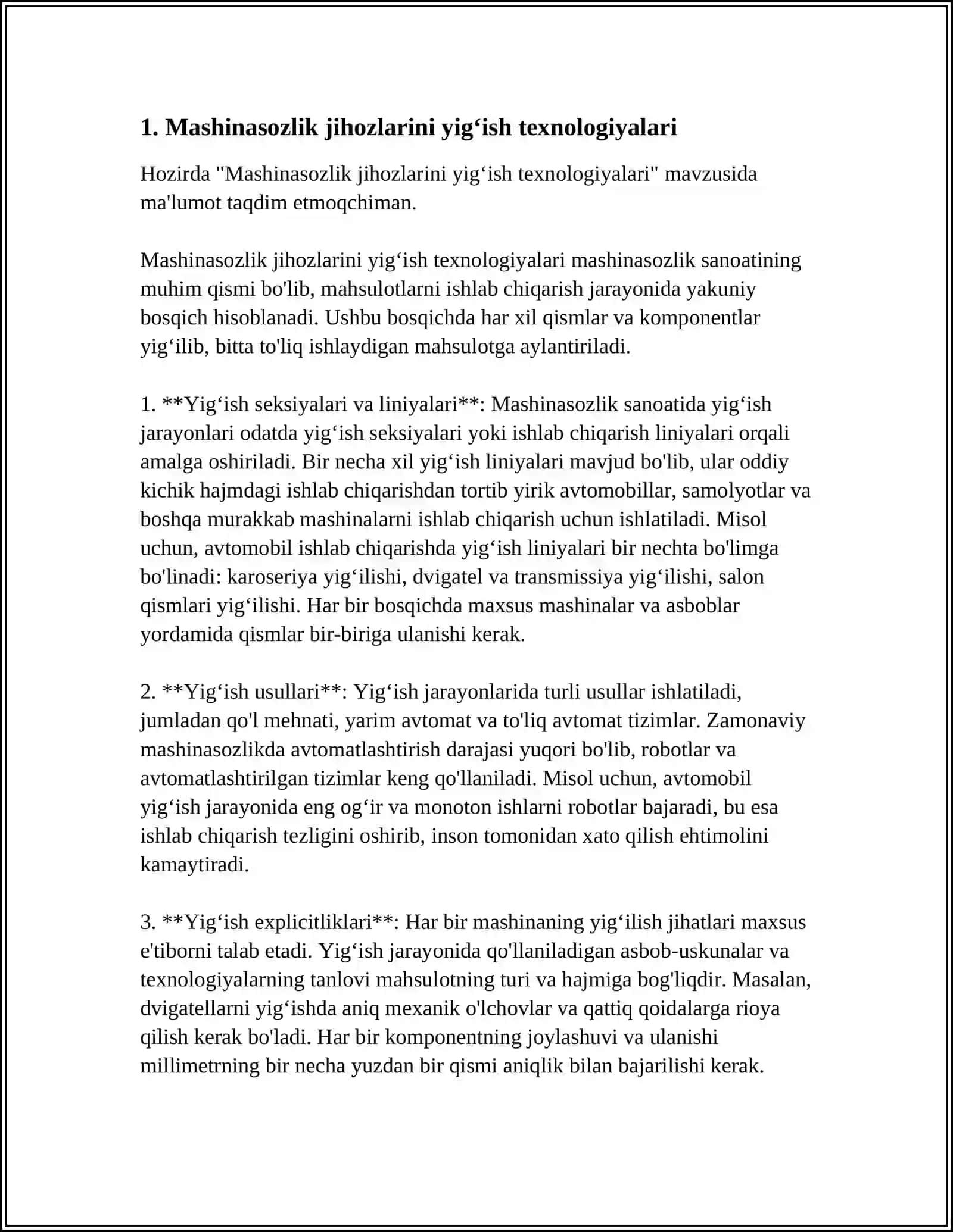 Mashinasozlik jihozlarini yigʻish texnologiyalari 3