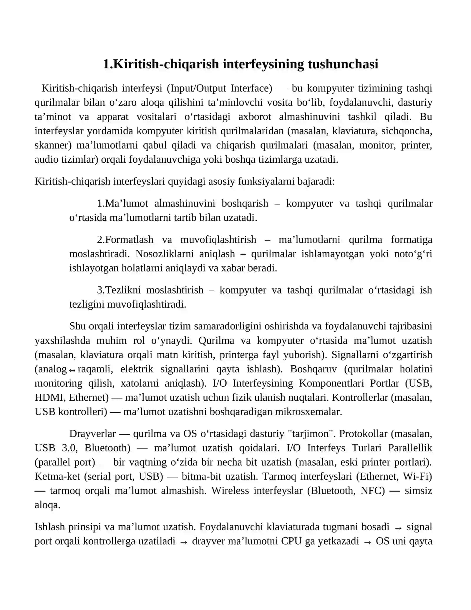 Kiritish-chiqarish interfeysi 3