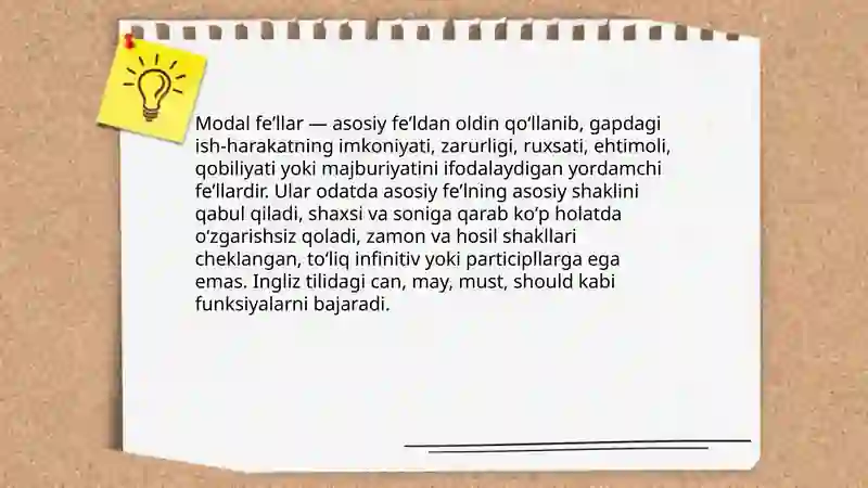 Modal feʼllar 3