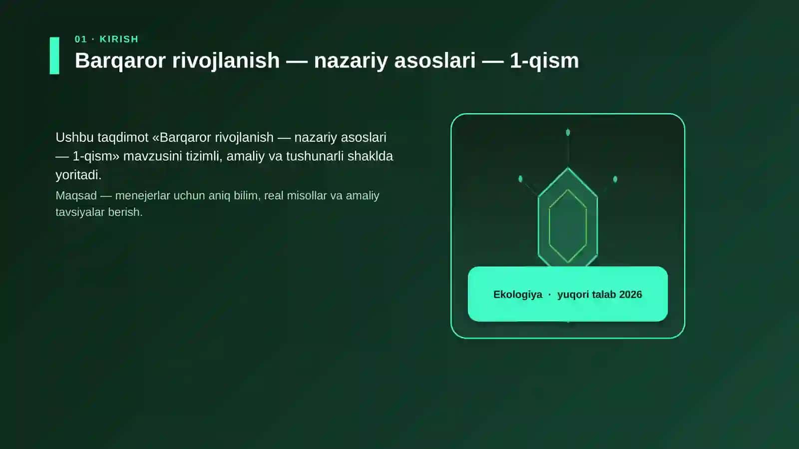 Barqaror rivojlanish — nazariy asoslari — 1-qism 3