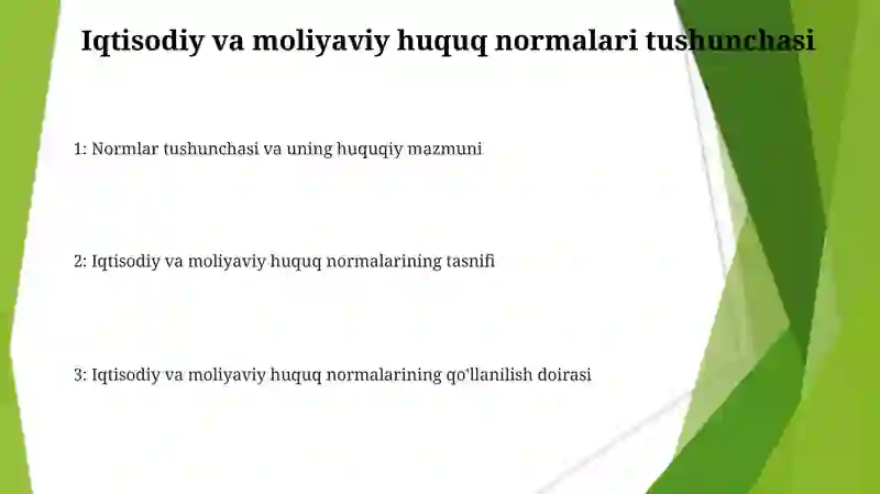 Iqtisodiy Va Moliyaviy Huquq Normalari Tushunchasi, Tasnifi 3
