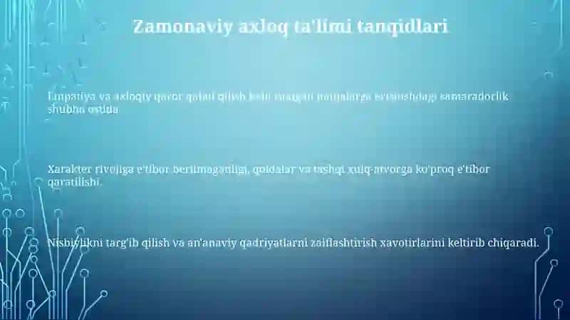Zamonaviy axloqiy tarbiyaning yutuqlari va kamchiliklari 3