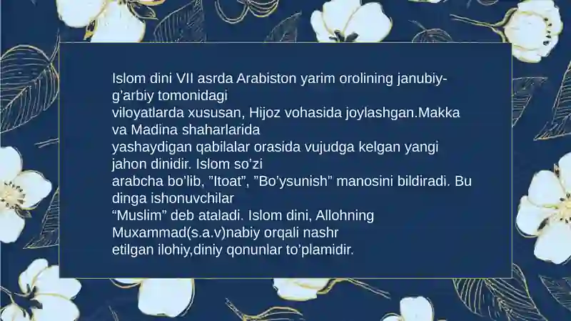 Islom dini O'qitish Materiallari 3
