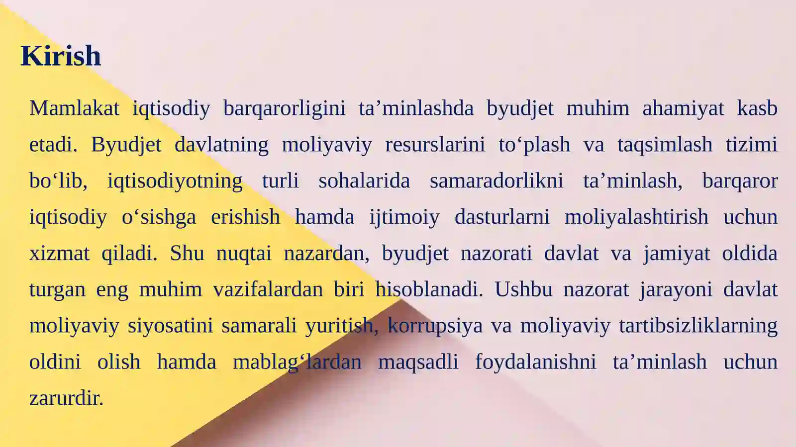 Byudjet nazorati, byudjet nazorati elementlari 3