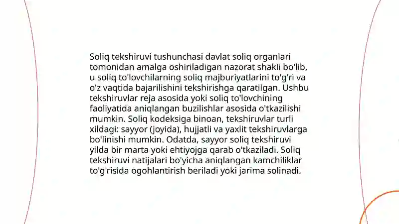 Soliq tekshiruvi tushunchasi 3