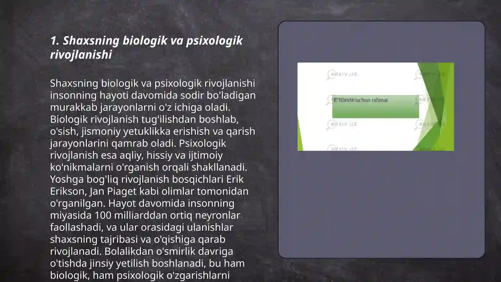 Shaxsning rivojlanishi,tarbiyasi,ijtimoiylashuvi 3
