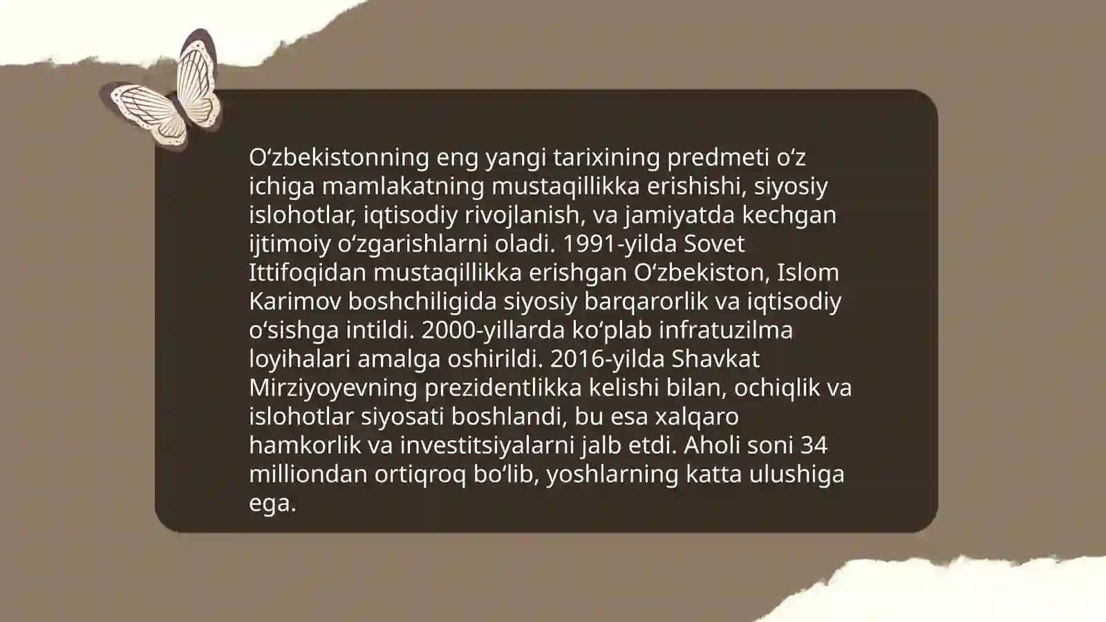 Oʻzbekistonning eng yangi tarixi fanining predmeti maqsadi va vazifalari 3