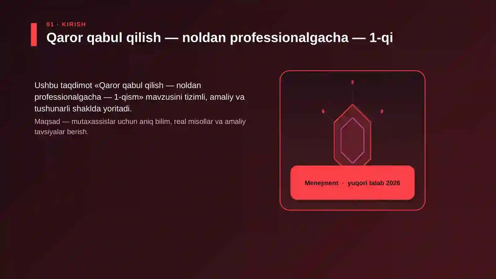 Qaror qabul qilish — noldan professionalgacha — 1-qism 3
