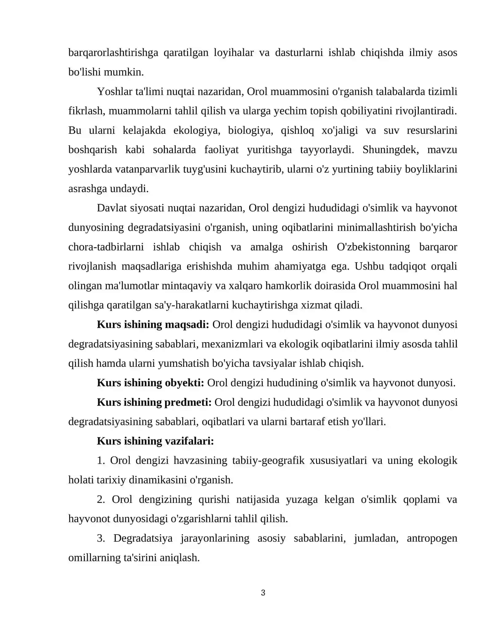 OROL DENGIZI HUDUDIDAGI O'SIMLIK VA HAYVONOT DUNYOSI DEGRADATSIYASI VA UNING EKOLOGIK OQIBATLARI 3