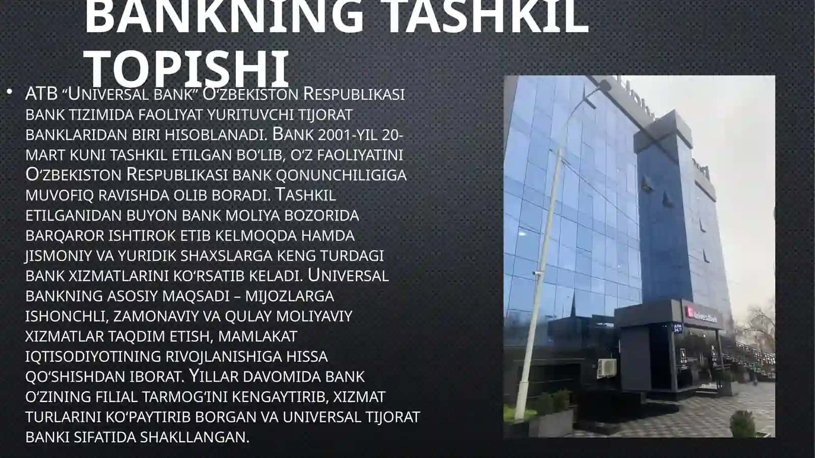BANKNING TASHKIL TOPISHI 3