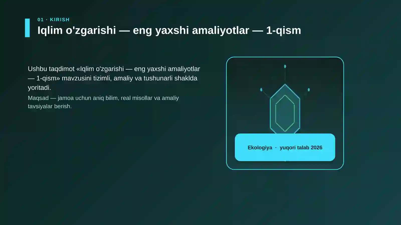 Iqlim o'zgarishi — eng yaxshi amaliyotlar — 1-qism 3