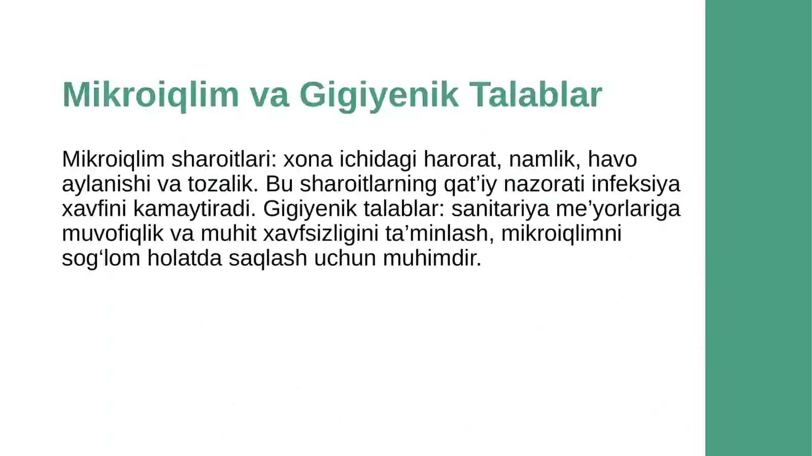 Kasalxona xonalari mikroiqlimining gigiyenik ahamiyati 3