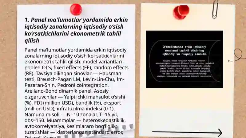 Erkin iqtisodiy zonalar rivojlanish ko‘rsatkichlarini ekonometrik modellashtirish 3