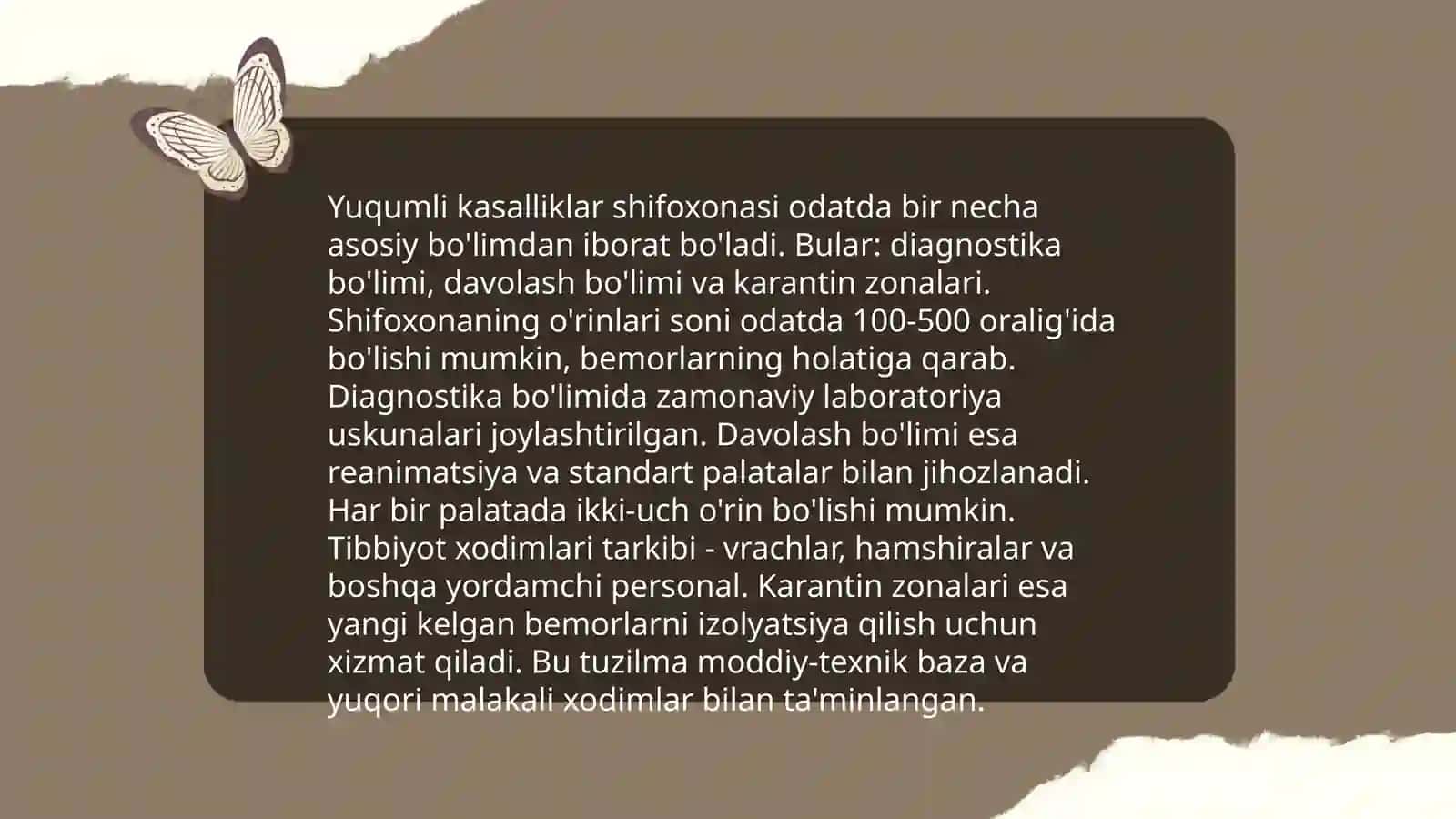 Yuqumli kasalliklar shifoxonasining tuzilishi va rejimi 3