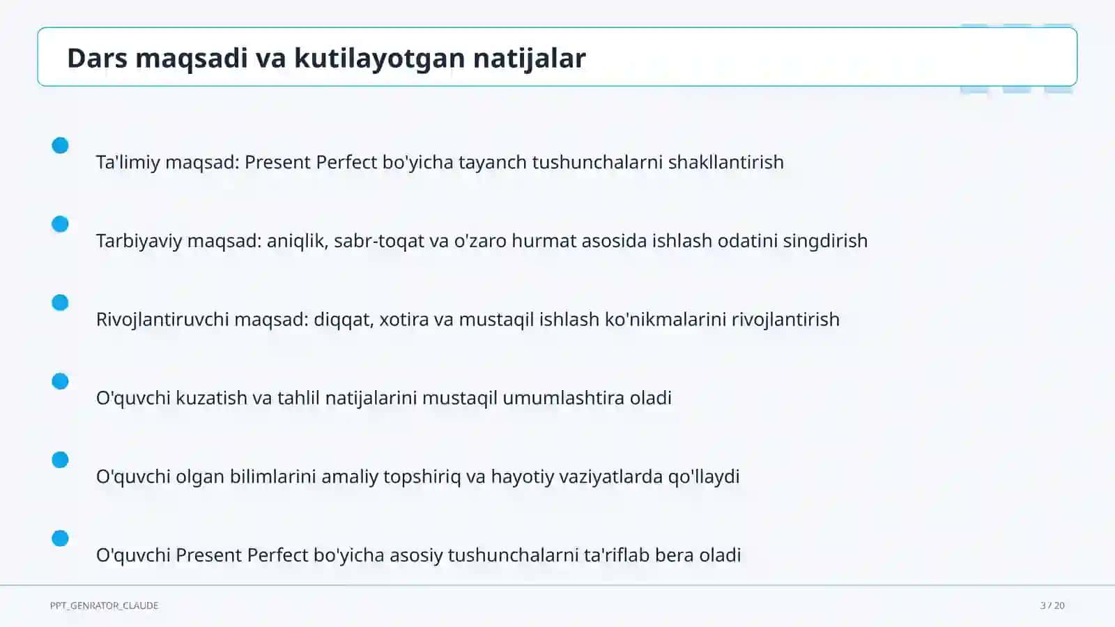Present Perfect (8-sinf) 2