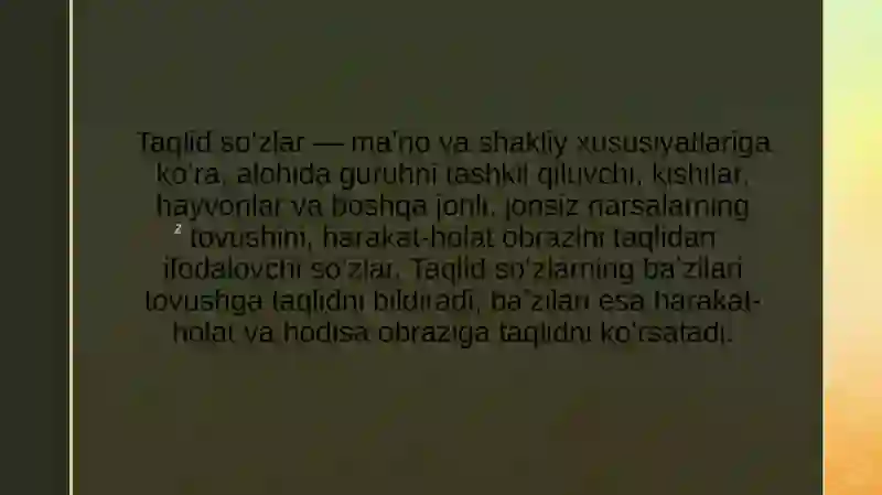Taqlid Soʻzlar 3