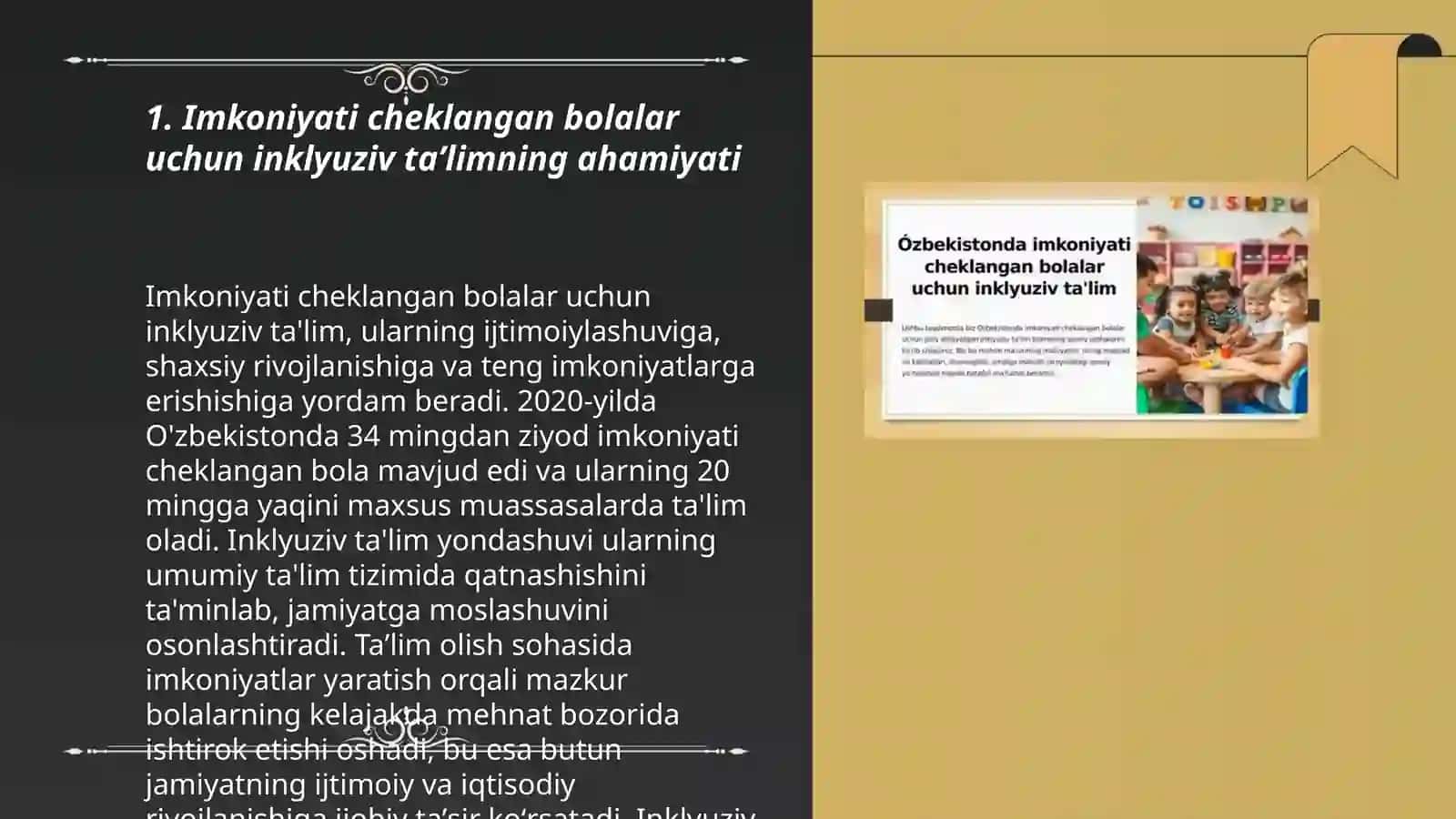 Oʻzbekistonda imkoniyati cheklangan bolalar uchun inklyuziv taʼlim 3