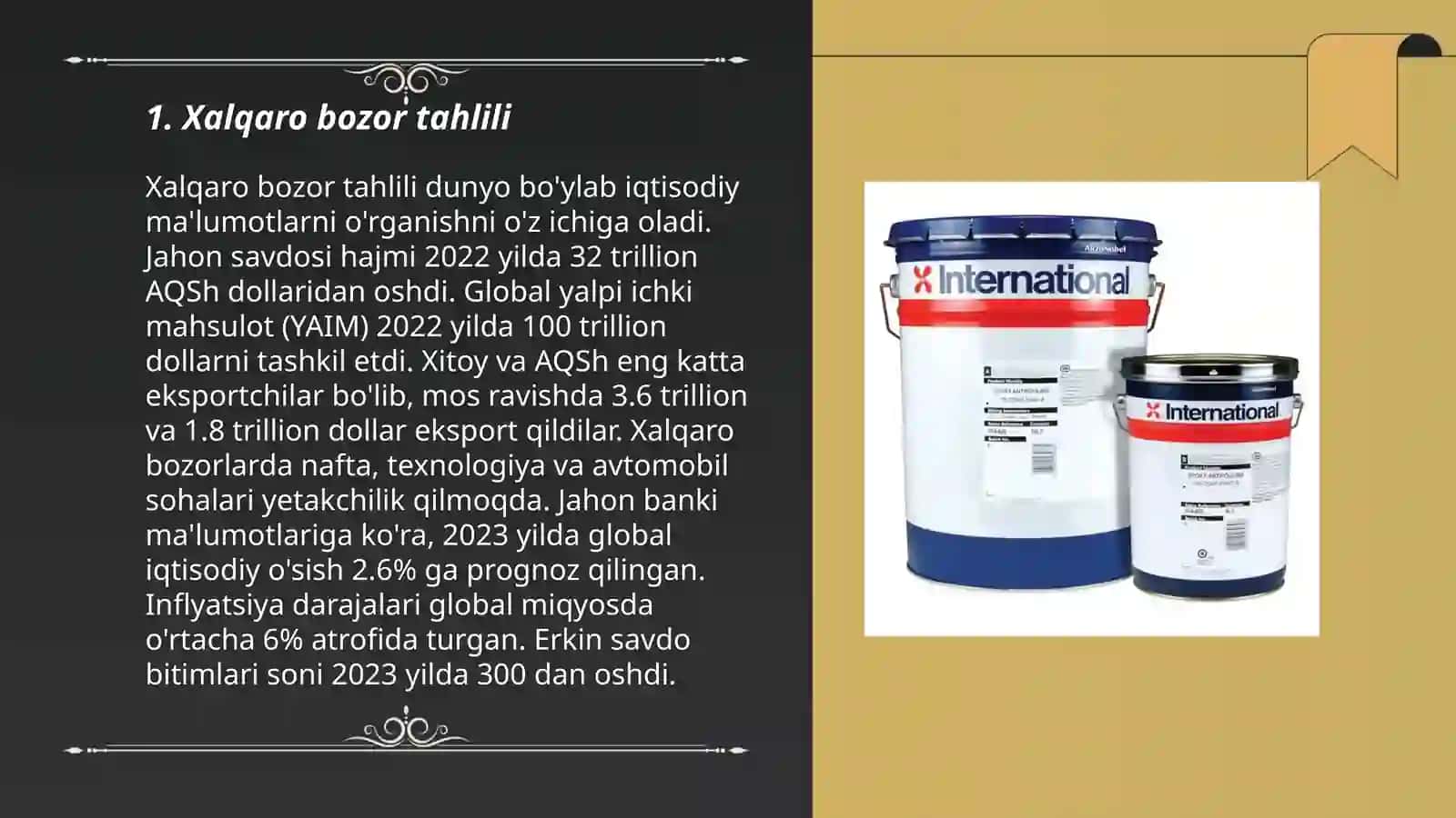 Xalqaro bozor tahlili 3
