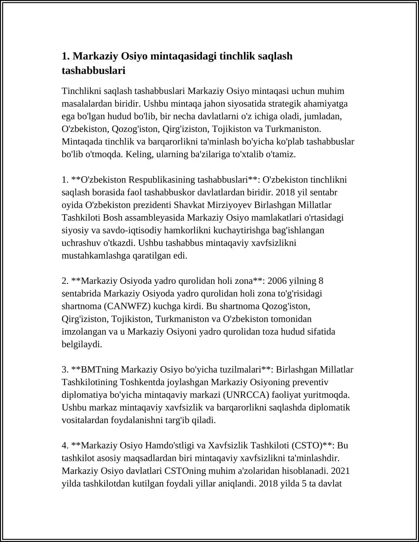 Markaziy Osiyo Tinchlik va Barqarorlik 3